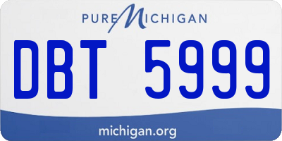 MI license plate DBT5999