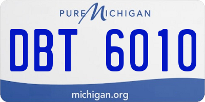 MI license plate DBT6010