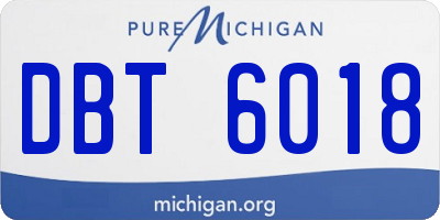MI license plate DBT6018