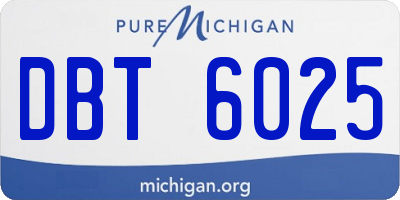 MI license plate DBT6025