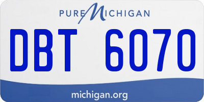 MI license plate DBT6070