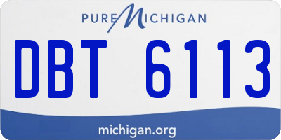 MI license plate DBT6113