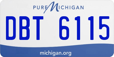 MI license plate DBT6115