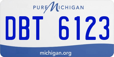 MI license plate DBT6123