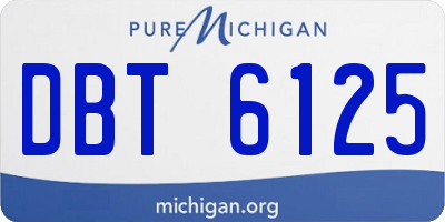 MI license plate DBT6125