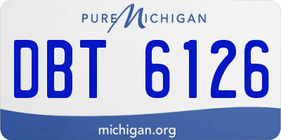 MI license plate DBT6126