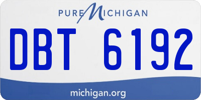 MI license plate DBT6192