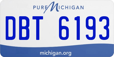 MI license plate DBT6193