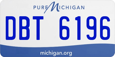 MI license plate DBT6196