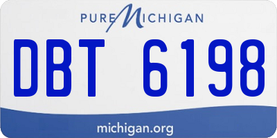 MI license plate DBT6198