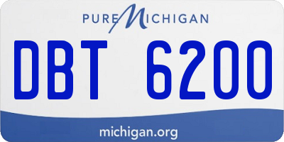 MI license plate DBT6200