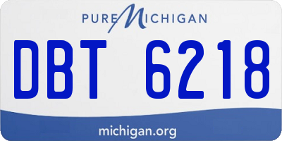 MI license plate DBT6218