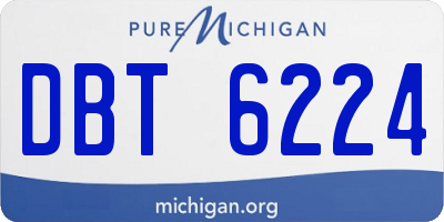 MI license plate DBT6224