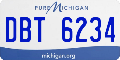 MI license plate DBT6234