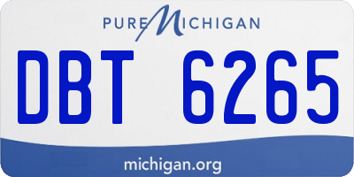 MI license plate DBT6265