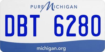 MI license plate DBT6280