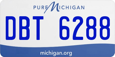 MI license plate DBT6288