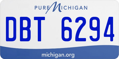 MI license plate DBT6294