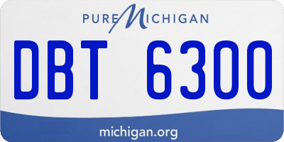 MI license plate DBT6300