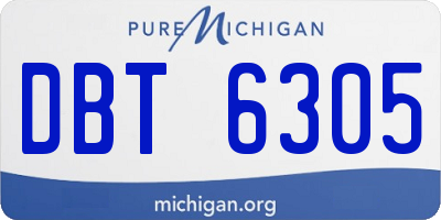 MI license plate DBT6305