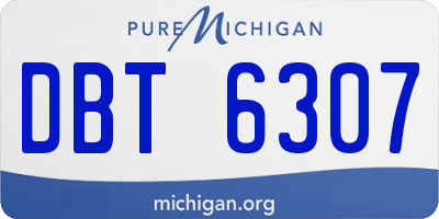 MI license plate DBT6307