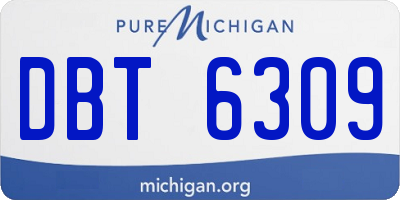 MI license plate DBT6309
