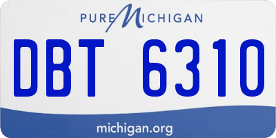 MI license plate DBT6310