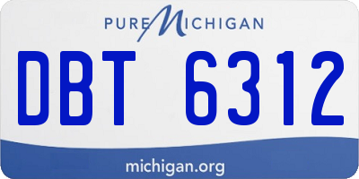 MI license plate DBT6312
