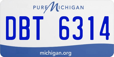 MI license plate DBT6314