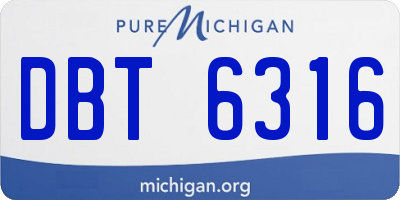 MI license plate DBT6316