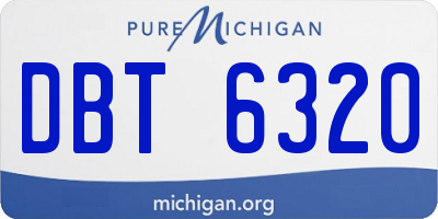 MI license plate DBT6320