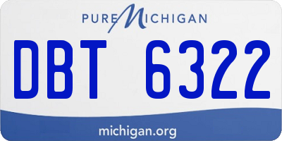 MI license plate DBT6322