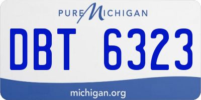 MI license plate DBT6323