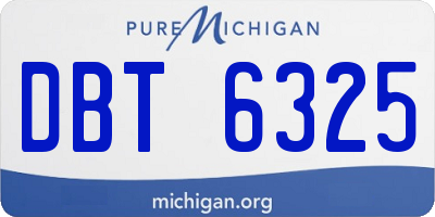 MI license plate DBT6325