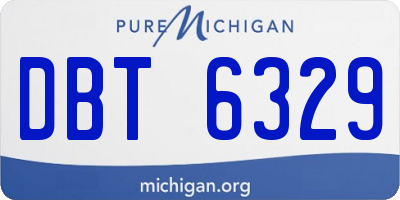 MI license plate DBT6329