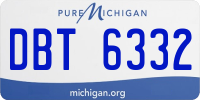MI license plate DBT6332