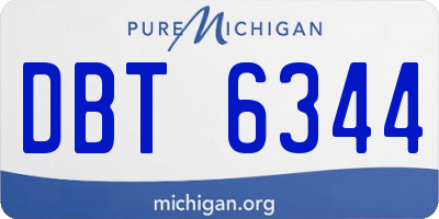 MI license plate DBT6344