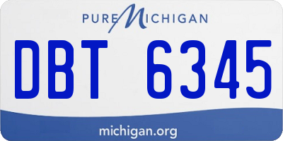MI license plate DBT6345