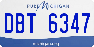 MI license plate DBT6347