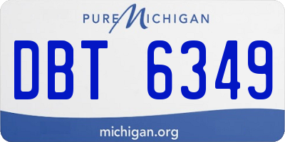 MI license plate DBT6349