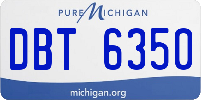 MI license plate DBT6350