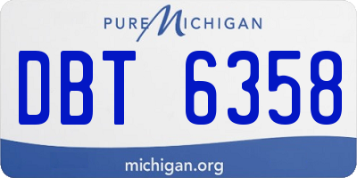 MI license plate DBT6358