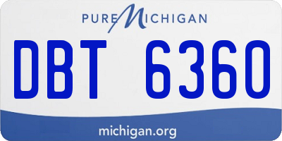 MI license plate DBT6360