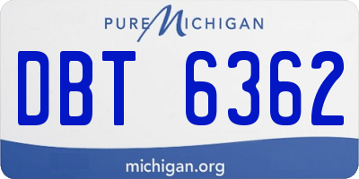 MI license plate DBT6362
