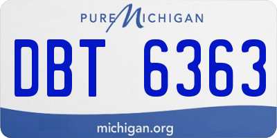 MI license plate DBT6363