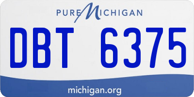 MI license plate DBT6375