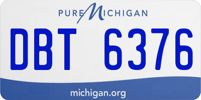 MI license plate DBT6376