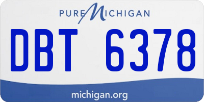 MI license plate DBT6378