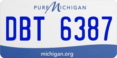 MI license plate DBT6387