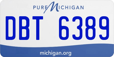 MI license plate DBT6389